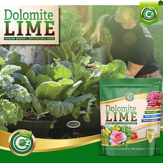 Organic Dolomite Lime 5LB - Made in USA - OMRI Listed - Garden Soil Amendment Fertilizer for Plants. Calcium/Magnesium Additive. Raise & Stabilize pH - Earthbox Tomatoes & Peppers Blossom End Rot