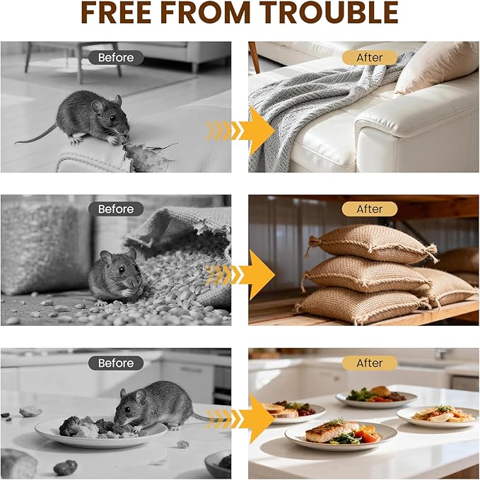 Rodent Repellent Indoor 36 Balls – Natural Peppermint Mouse Repellent, Mice Repellent Deterrent for Indoor & Outdoor Use, Rodent Repellent for Home, Garage, Car & RV