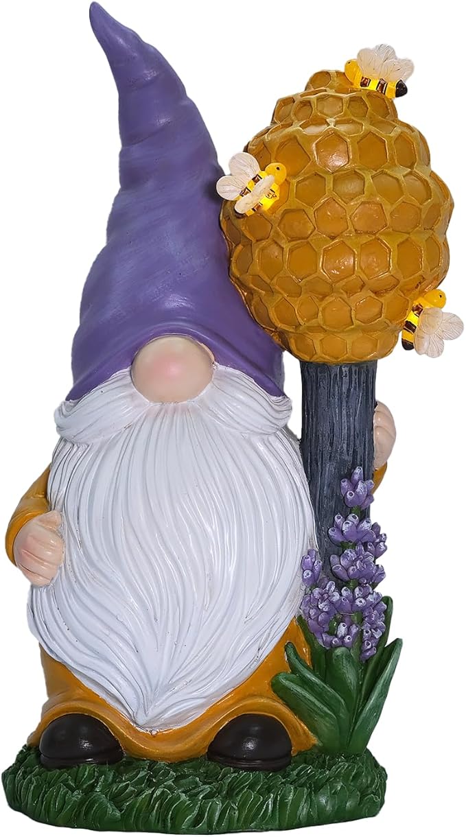 Zayton Solar Garden Outdoor Statues Gnomes Statues Yard Resin Decoration Gift Handmade Housewarming Gift for Patio Yard Lawn Waterproof Cracking