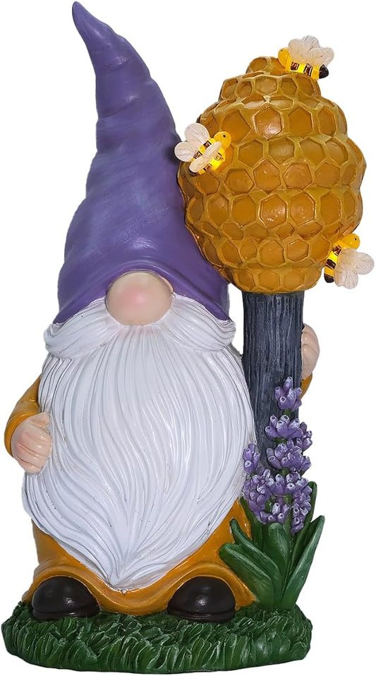Zayton Solar Garden Outdoor Statues Gnomes Statues Yard Resin Decoration Gift Handmade Housewarming Gift for Patio Yard Lawn Waterproof Cracking
