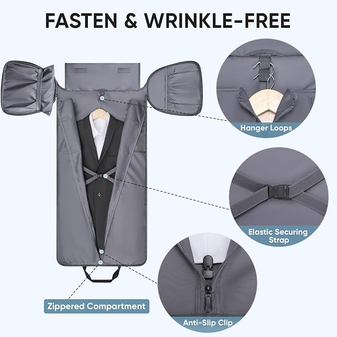 BALEINE Garment Bags for Travel, Water Resistant Carry on Suit Bag