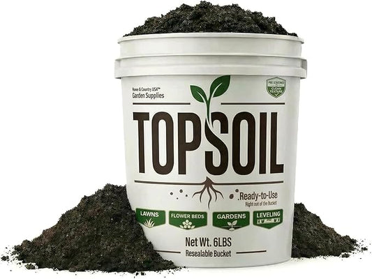 All Purpose Topsoil 6 lb Pail, Premium Garden Potting Mix, Planting Soil for Indoor Outdoor Plants, Flowers, Vegetables, Shrubs, Raised Beds, Containers and Landscaping