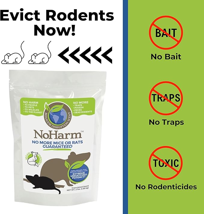 NoHarm Rodent Disruption Granules | Protect Home from Mice and Rats | Outdoor Preventative Maintenance System