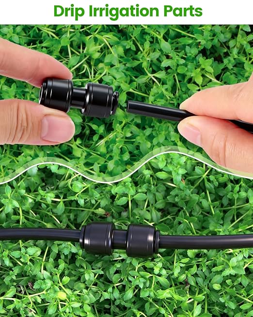 36 Pack Drip Irrigation Parts, Quick Connect 1/4" Straight Couplings for Garden & Farm Irrigation Systems