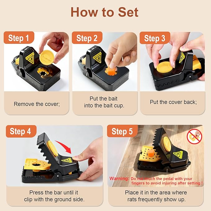 6 Pack Mouse Traps, Large Mouse Trap Indoor for Home, Mice Traps Snap High Sensitive, Easy & Quick-Set Mousetrap, Reusable Rat Trap, Sanitary Pet Safe Rodent Catcher for Outdoor/Garage/Kitchen/Garden