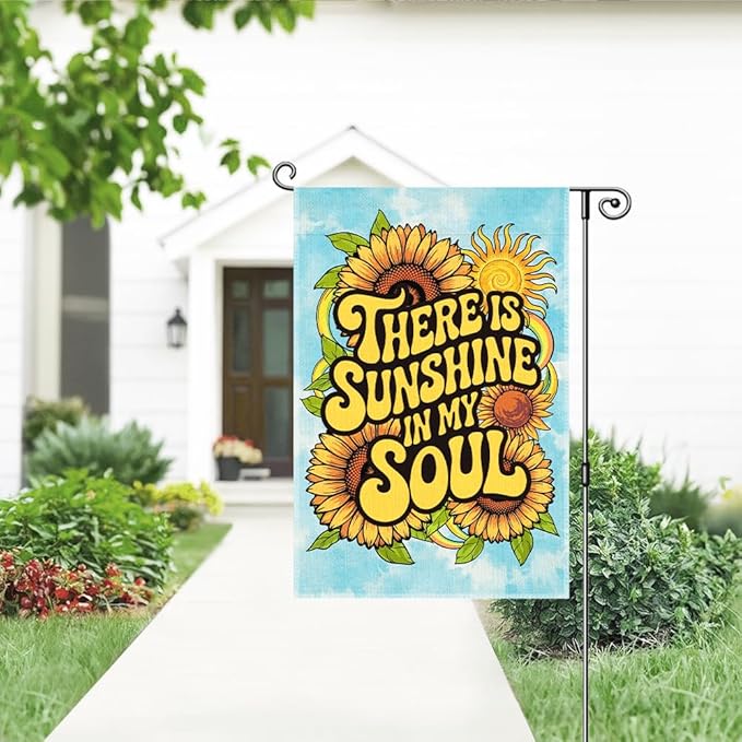 Garden Flag, Funny Welcome Yard Flag for Outside, Religious Garden Gifts, Christian Yard Sign Home Décor, Christian Bible Musical Notes Flag (Blue)