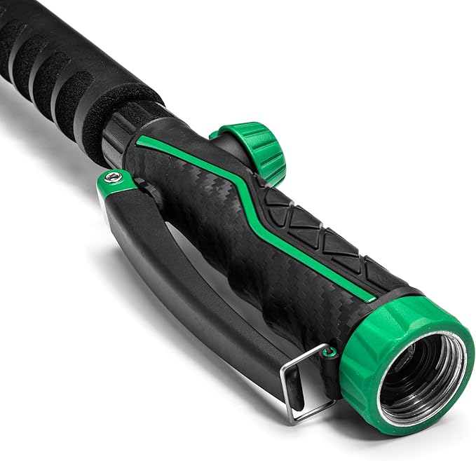 Rain Bird TRNZLWAND36 36" Watering Wand Garden Hose Nozzle, Front Trigger, Carbon Fiber Texture, Shower Spray Pattern