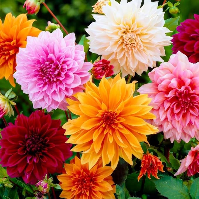 250+ Dwarf Dahlia Seeds, Multi-Color Double Petal, Ornamental Flower, for Container Pot Backyard Patio Balcony Garden