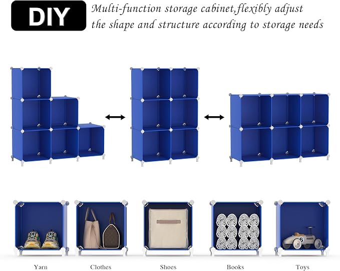 AWTATOS Cube Storage Organizer, 6 Cube Closet Organizers Storage Shelves