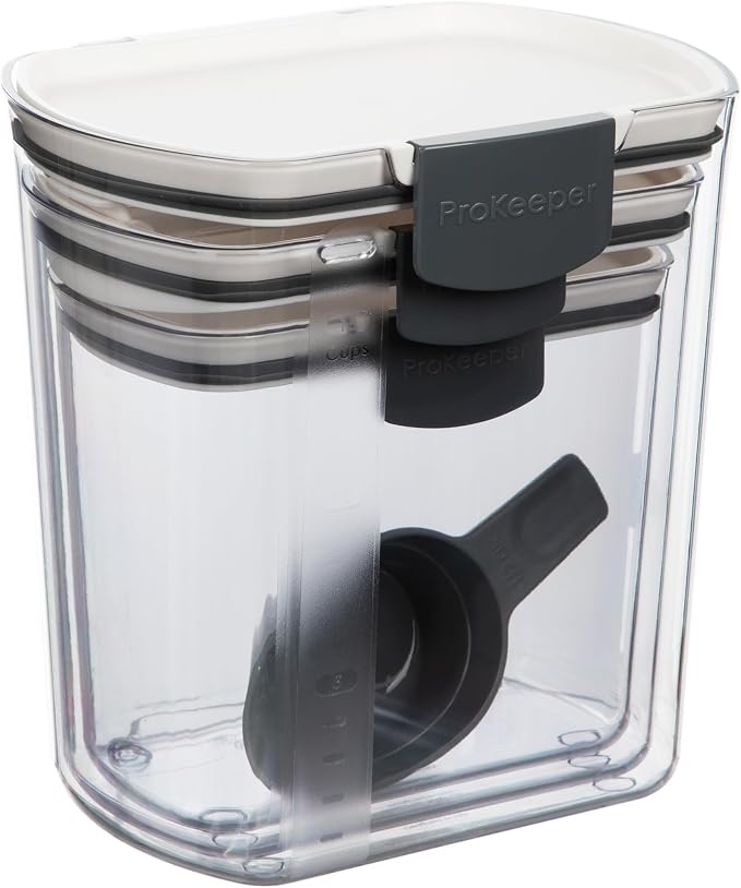 ProKeeper 3 Piece Baker's Storage Set, Airtight Sealed Storage Containers | Includes Flour, Sugar, And Brown Sugar Storage Containers, Stackable for Easy Organization, Dishwasher Safe