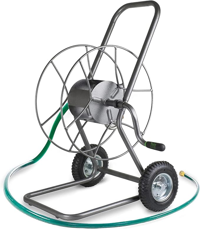 Yard Butler Garden Hose Truck - Heavy-Duty Water Hose Holder Cart - Powder Coated Steel Construction - Leakproof Reel - Portable Management - Holds up to 200' of 5/8" Hosepipe