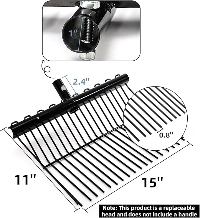 Cididu Pitch Manure Fork Head, Metal Pitch Fork for Garden, Durable Digging Fork Rake Head Replacement with Angled Tines, Stable Pitchforks Scoop for Mulch Horse Stall Picking up Hay Animal