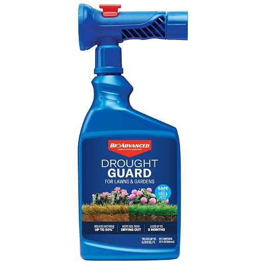 BioAdvanced Drought Guard for Lawns & Gardens Spray - Reduces Watering Needs Up to 50% - Protects Against Heat & Drought Stress - Covers Up to 5,000 Sq. Ft. - 32 fl oz Bottle