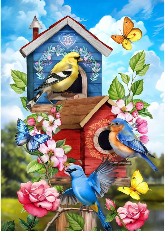 Briarwood Lane Floral Birdhouses Garden Flag