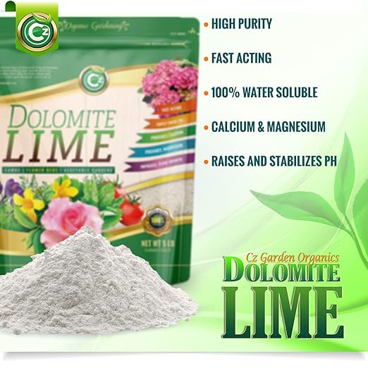 Organic Dolomite Lime 10LB - Made in USA - OMRI Listed - Garden Soil Amendment Fertilizer for Plants. Calcium/Magnesium Additive. Raise & Stabilize pH - Earthbox Tomatoes & Peppers Blossom End Rot