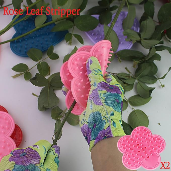 7PCS Rose Thorn Stripper Tool Floral Thorn Remover Tool Garden Leaf Pruning Shears Kit with Scissors, Glove for Floral Making Supplies