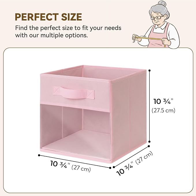 GRANNY SAYS 11x11 Storage Cubes with Clear Window, Pink Gradient, 6-Pack