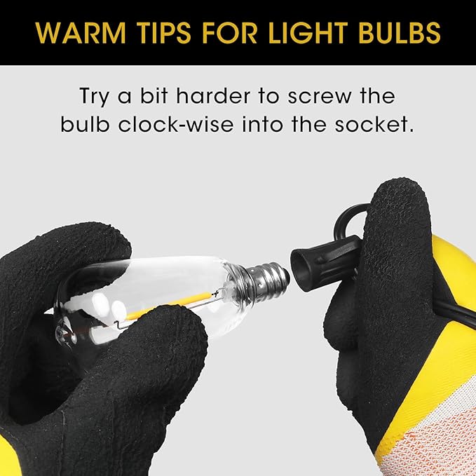 VISTERLITE E12/C7 Base LED Replacement Bulbs for ST38 Outdoor String Lights - Not Solar, Vinatge 1W LED Shatterproof Bulb, Warm White 2200K, 25 Pack