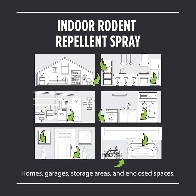 Grandpa Gus's Rodent Repellent Spray, Natural Peppermint Oil, 128 Fl Oz | Peppermint & Cinnamon Oil Deterrent Spray for Rodents & Mice, Non-Staining Formula, for Cars, RVs & Garages, Kid & Pet Safe
