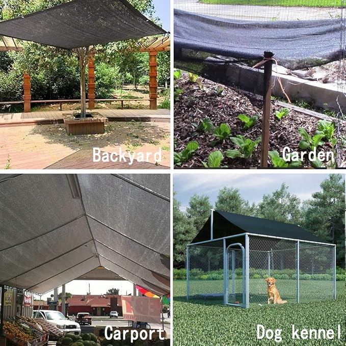 90% Black Shade Cloth, 8X25Ft Garden Sun Shade for Plant Cover, Outdoor Shade Netting with Grommets, Sunblock Mesh Tarp for Patio, Greenhouse, Pergola, Potted Plant, Chicken Coop
