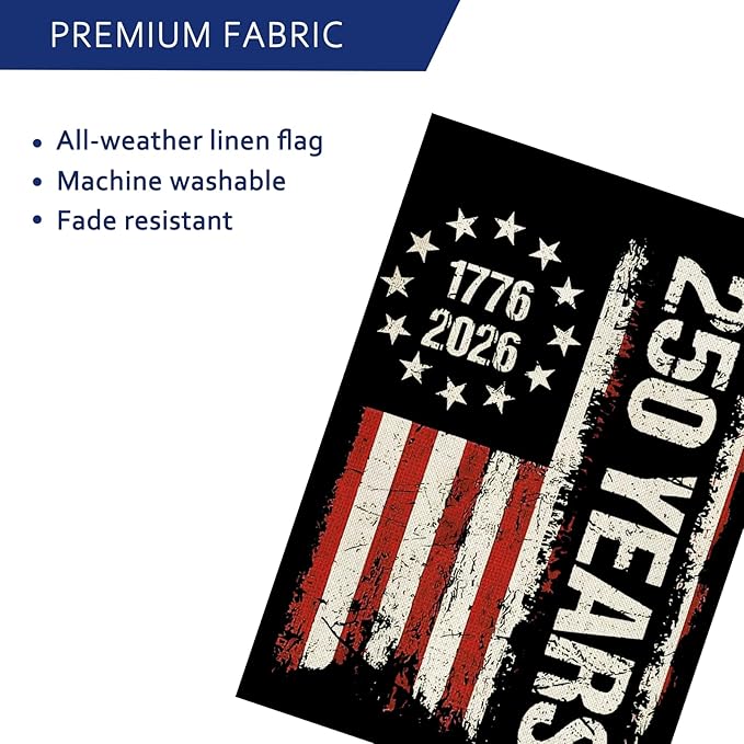 250 Anniversary Usa Garden Flags for Outside, 250 Anniversary USA Flag 250 Year American Flag 1776-2026 Patriotic 4th of July Decorations Yard Sign Double-Sided Waterproof Flag 12x18 Inch
