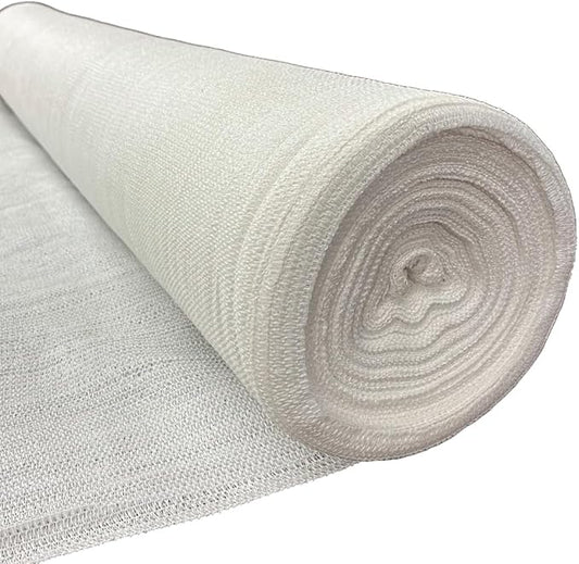 Farm Plastic Supply - White Shade Cloth - 50% - Mesh Fabric for Fence Privacy Screen, Garden Shade, Mesh Fence Screening, Shade Cloth Rolls, Wind Screen (12' x 75')
