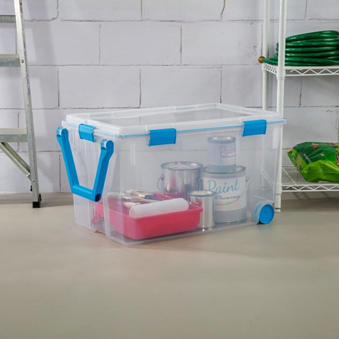 Sterilite Gasket Storage Box with Lids for Home & Office, 120 Quart, 6-Pack
