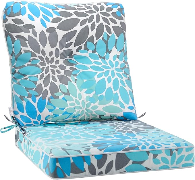 JMGBird Outdoor Cushions Tufted Pillow, Chair Cushion Set 22"x22" Rocking Chair Cushions with Ties Seasonal Replacement