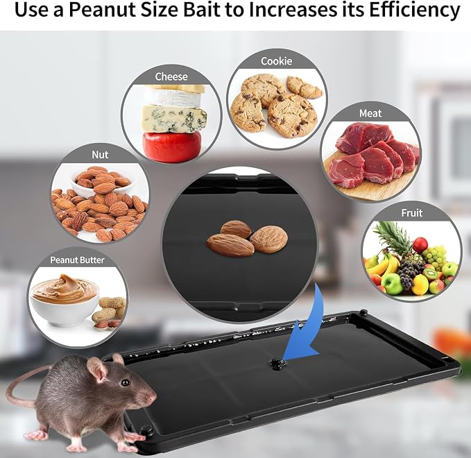 LULUCATCH Sticky Mouse Trap, 12 Pack Large Glue Traps, Pre-Baited Heavy Duty Non-Toxic Bulk Glue Boards Mouse Traps Indoor for Mice, Snakes, Rat, Insects, Cockroaches & Spiders, Pet Safe Easy to Use