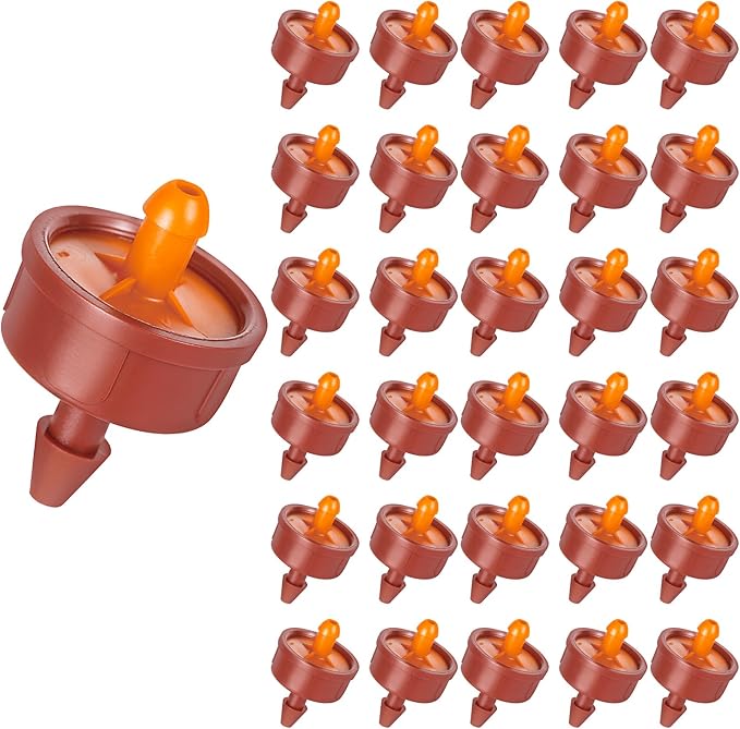 30Pcs 3 GPH Pressure Compensating Irrigation Drippers, Watering Spot GPH Dripper Drip Emitters Heads Constant Flow Outlet Heads for 1/4 Inch Irrigation Tubing for Garden Irrigation System
