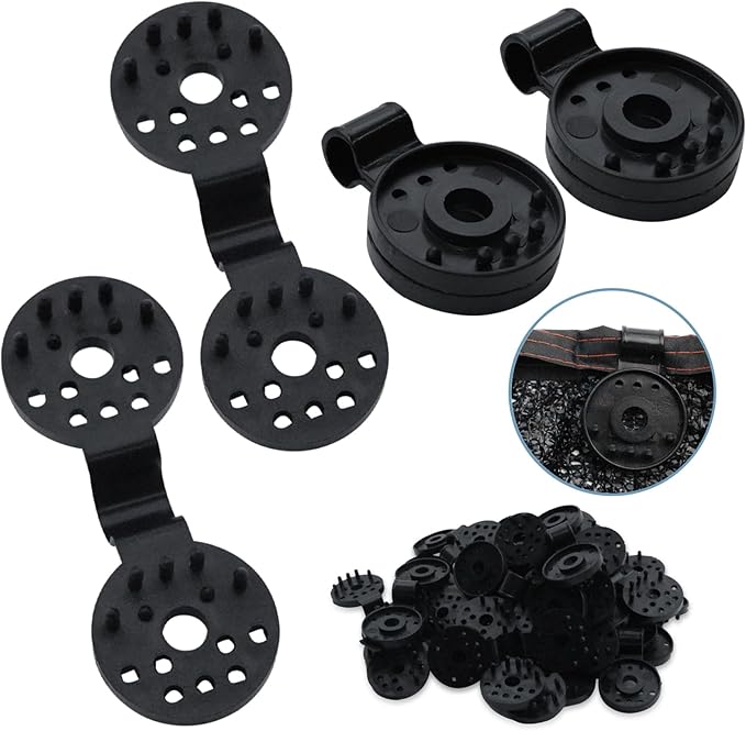 50 PCS Shade Cloth Plastic Clips, Sun Shade Cloth Heavy Duty Lock Grip, Black Round Shade Fabric Fixing Clamp Clips for Sunblock Net, Garden, Greenhouse, Patio, Plant Netting Cover