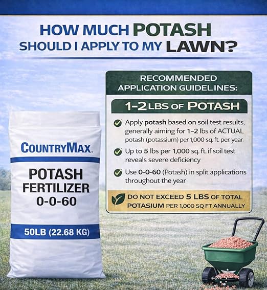 CountryMax Potash 0-0-60 Fertilizer 10 lb – High Potassium Plant Food for Strong Roots, Improved Yield & Plant Health for Lawn & Garden