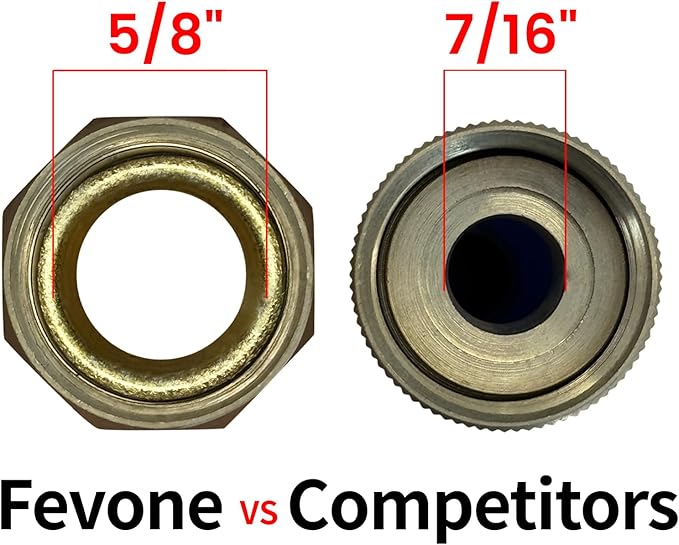 Fevone Garden Hose 25 ft Kink-Free, Flexible Water Hose, Heavy Duty Hybrid Polymer, 5/8 Inner Diameter Hose, 3/4 Brass Fittings