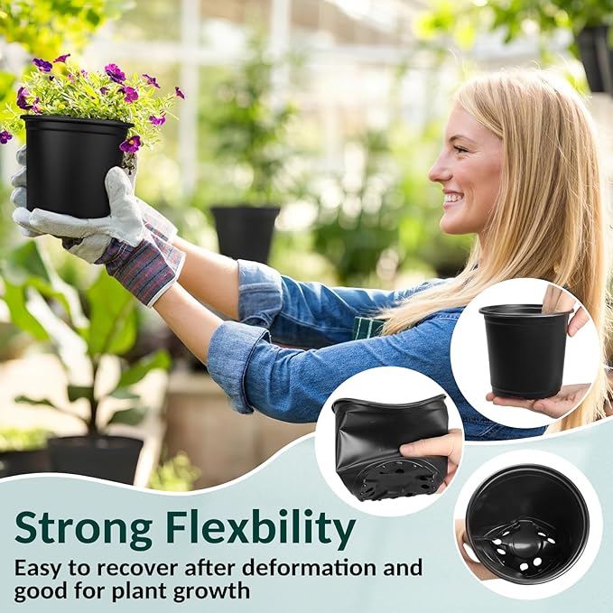 120 Pcs Small Plastic Palnt Pot, 4 5 6 Inch Nursery Pots with Drainage, Seedlings Starter Pots for Plants, Great for Herbs, Cuttings, and Starter Plants (120 pcs,456 inch)