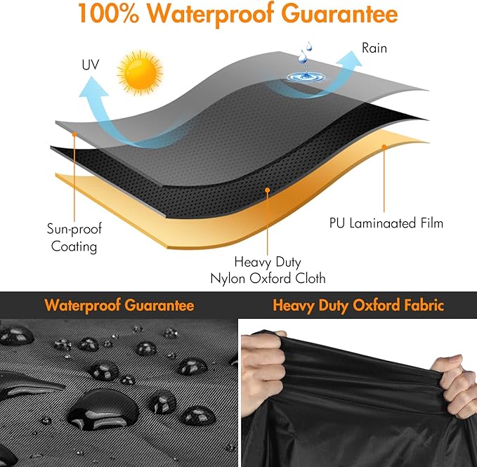 WLEAFJ Outdoor Swivel Chair Covers - Heavy Duty, Waterproof Patio Rocking Chair Covers - Black, 2 Pack - 33" W x 35" D x 38.5" H