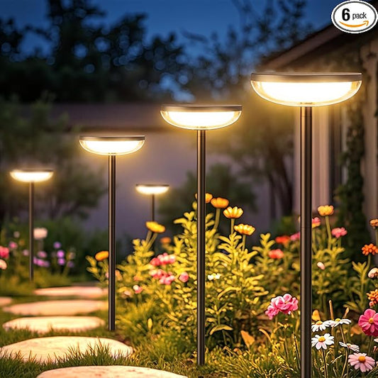 ELECLINK Solar Pathway Lights Outdoor, 6 Pack Tall Solar Garden Lights Waterproof for Yard Flower Bed Patio Path Walkway Driveway Outside Decor Landscape Lighting