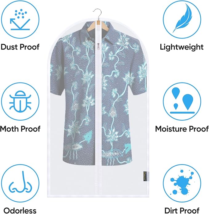 BALEINE 12PK Garment Bags for Hanging Clothes, 40" Suit Bag for Closet