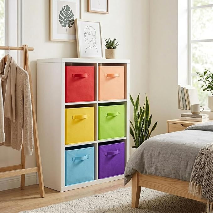 ShellKingdom Storage Bins, Foldable Fabric Storage Cubes And Cloth Storage