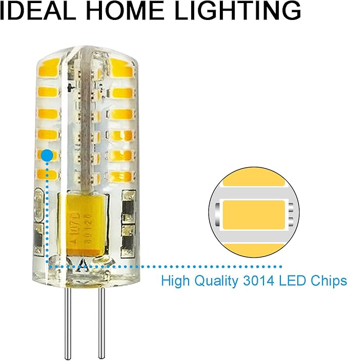 RAYHOO 10pcs G4 LED Bulbs JC Bi-Pin Base Light Bulbs 3W AC/DC 12V 20W-30W T3 Halogen Bulb Replacement Landscape Bulbs(Warm White 3000K)