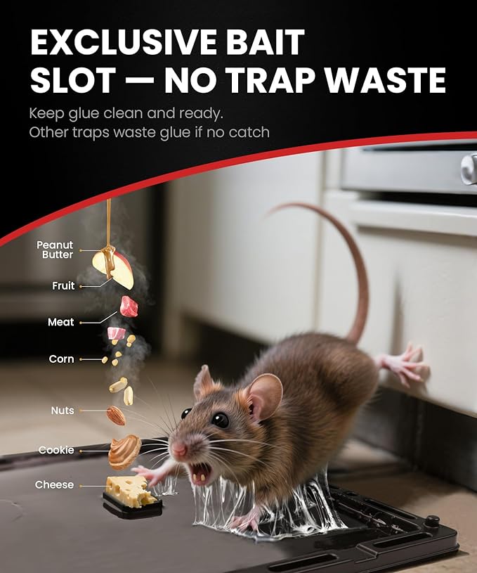 Wowcatch Rat, Snake and Mouse Traps 32 PK, Large Bulk Sticky Glue Traps Indoor for Home Pre-baited, Pet Safe Rodent Catcher for Garage, Kitchen, Catches Roaches, Spiders, Lizard, Non-Toxic, Large