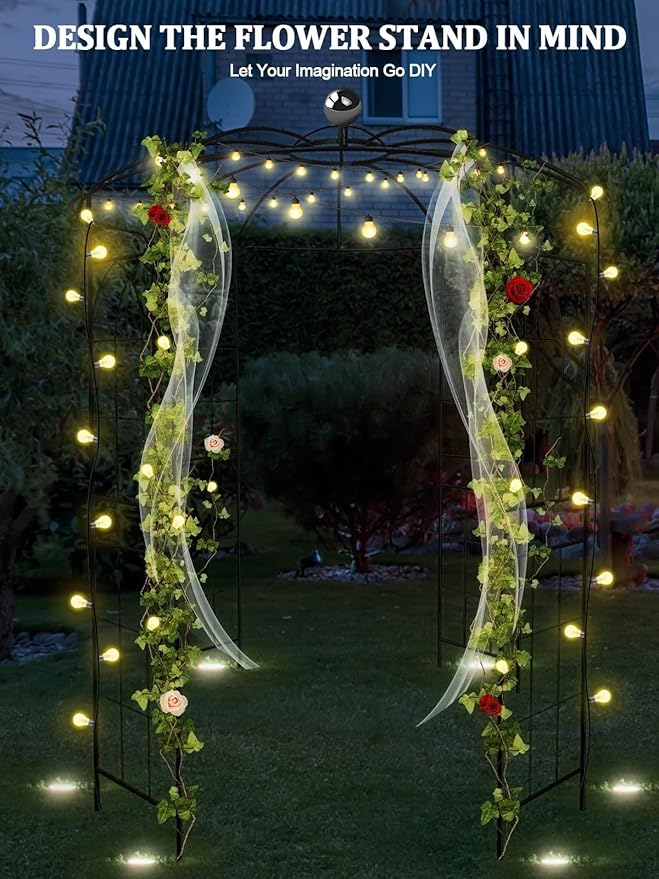 Kalolary Pergola Plant Climbing Trellis Heavy Duty Wedding Arbor Metal Gazebo Garden Arch for Outdoor Arbor Climbing Plants Backyard Patio Wedding Ceremony