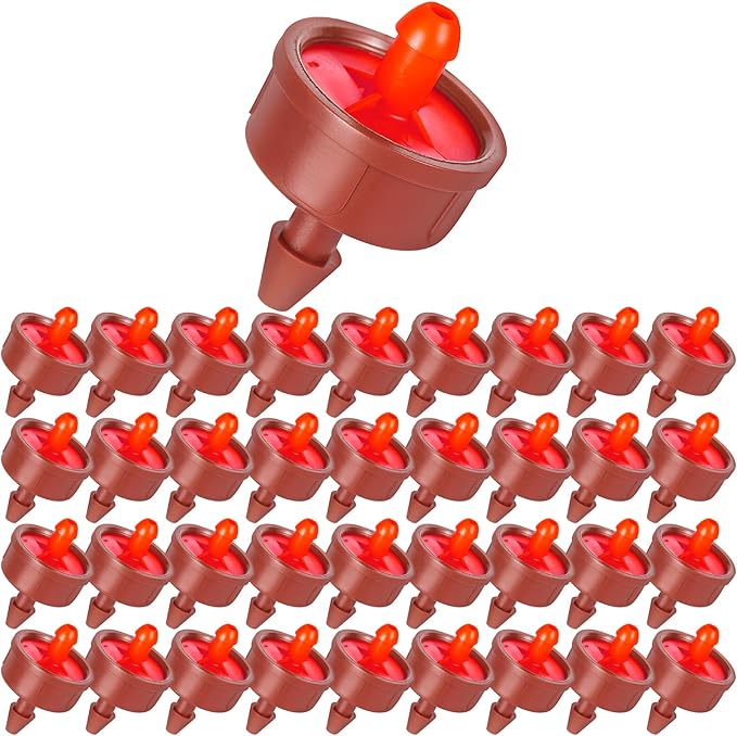 200Pcs 4 GPH Pressure Compensating Irrigation Drippers, Watering Spot GPH Dripper Drip Emitters Heads Constant Flow Outlet Heads for 1/4 Inch Irrigation Tubing for Garden Irrigation System