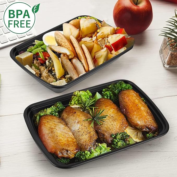 50-Pack Meal Prep Containers, Single Compartment with lids, 26 OZ.