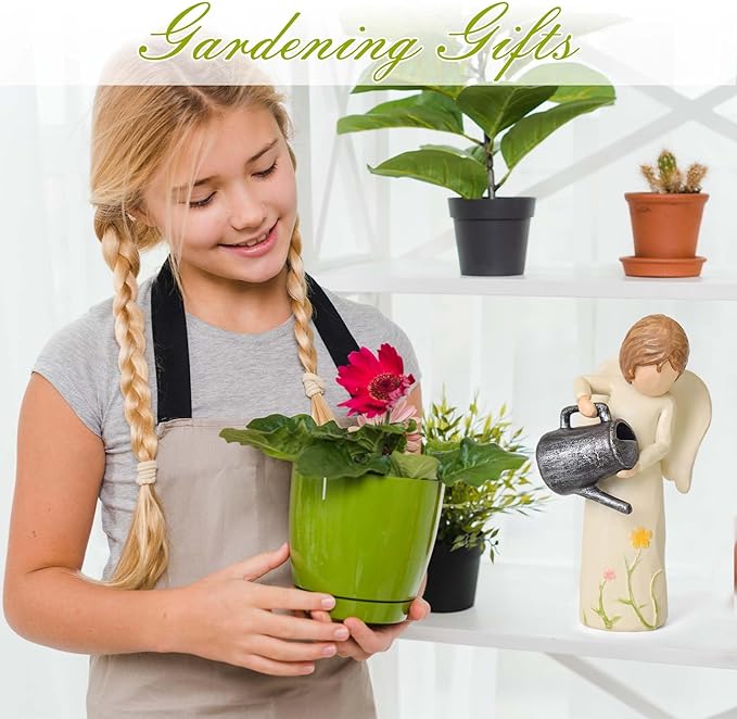 Gardening Gifts for Women, Gift for Gardeners Woman, Garden Angel Gifts for Mom, Sisters, Friends, New Home Gift Ideas, Unique Sculpted Hand-Painted Figurine
