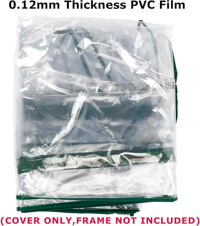 Purlyu Walk-in Greenhouse Replacement Cover with Roll-Up Zipper Door -56x56x76 inch PVC Greenhouse Cover for Outdoor Plant Gardening Plants Cold Frost Protection (Frame Not Include) (PLGH002PVCC)