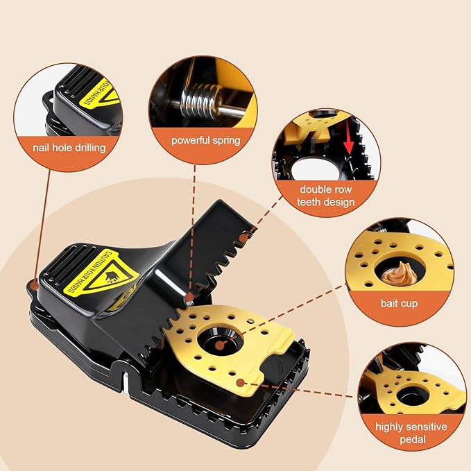 6 Pack Mouse Traps, Small Mouse Trap Indoor for Home, Mice Traps Snap High Sensitive, Easy & Quick-Set Mousetrap, Reusable Rat Trap, Sanitary Pet Safe Rodent Catcher for Outdoor/Garage/Kitchen/Garden