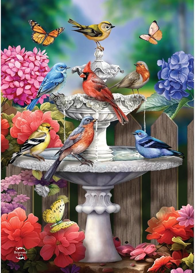 Briarwood Lane Spring Bath Birds Garden Flag