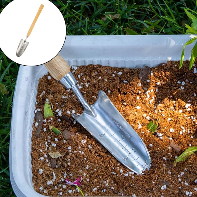 tooloflife Long Handle Garden Shovel – Stainless Steel Gardening Hand Trowel for Planting Digging Transplanting (Wide+Narrow)