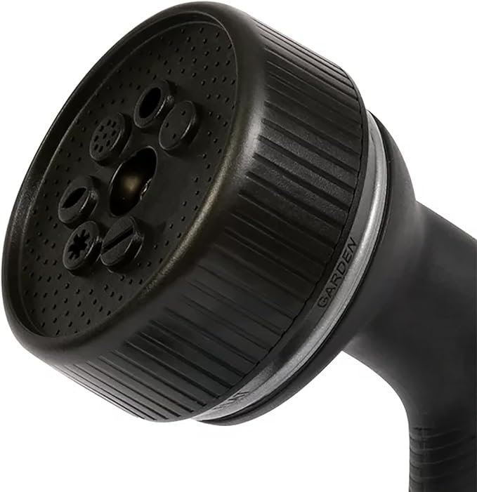 Gilmour Medium Duty Garden Hose Nozzle with 7 Adjustable Spray Patterns, Water Hose Nozzle for Watering Garden or Lawn, Black