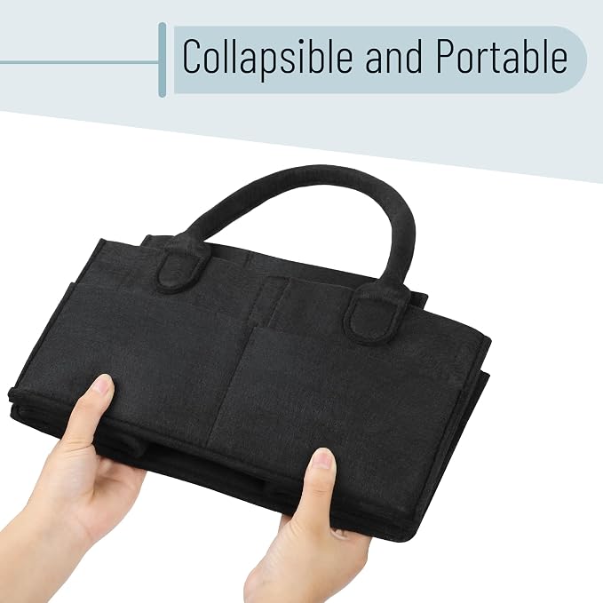 Mr. Pen- Baby Diaper Caddy Organizer, Black, Medium